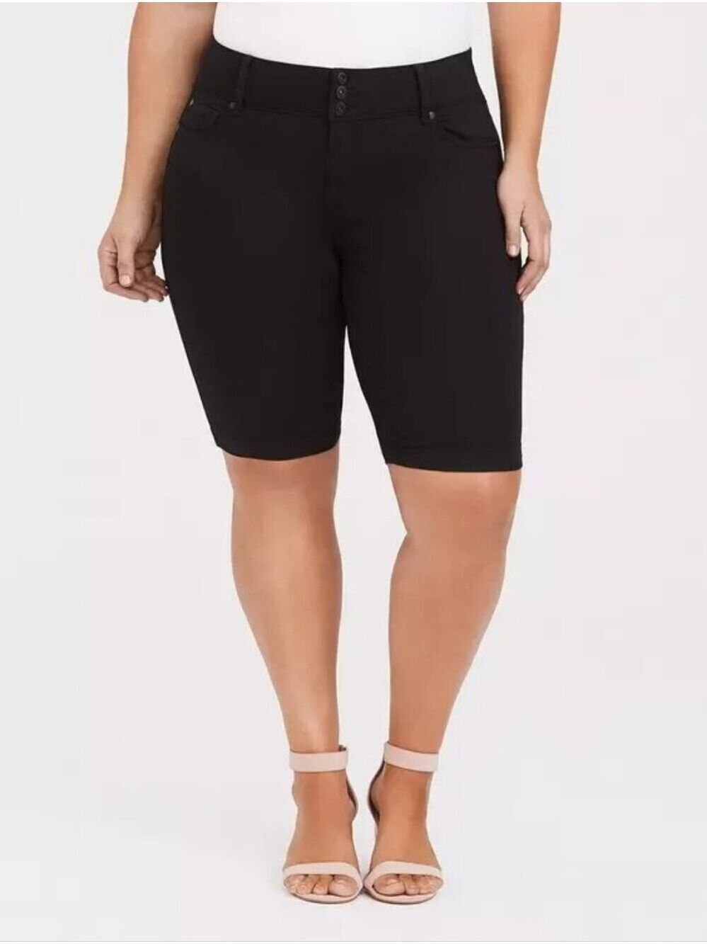 24 • Torrid • High-Rise Black Bermuda Shorts
